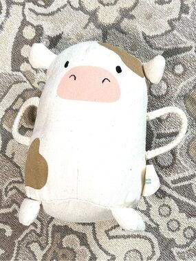 4/$20 Baby Cow Moo Sound Panda Crate Cotton Canvas Rope Handles /Tail 6” Stuffed